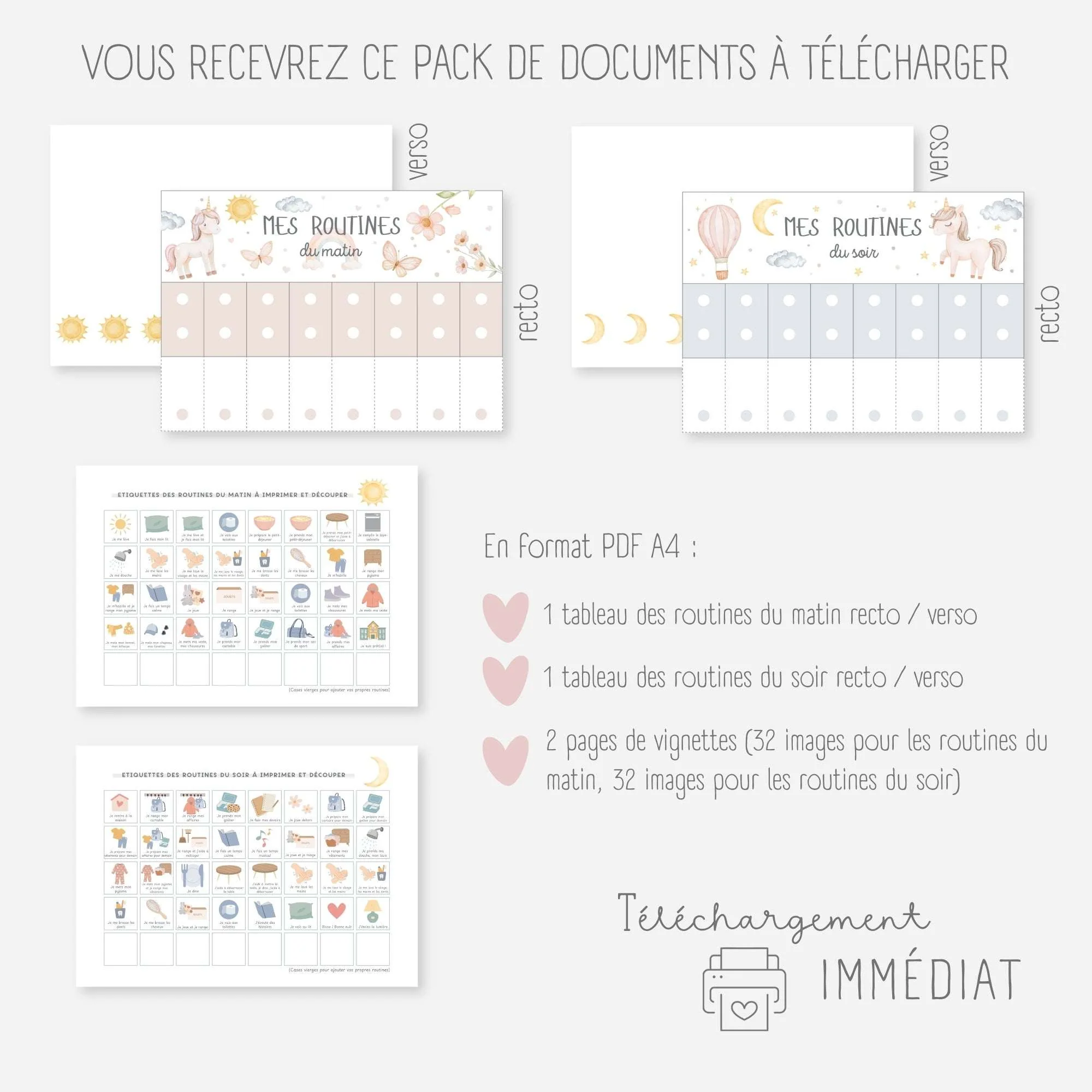 Mes tableaux de routines pliables - Licorne – Image 7