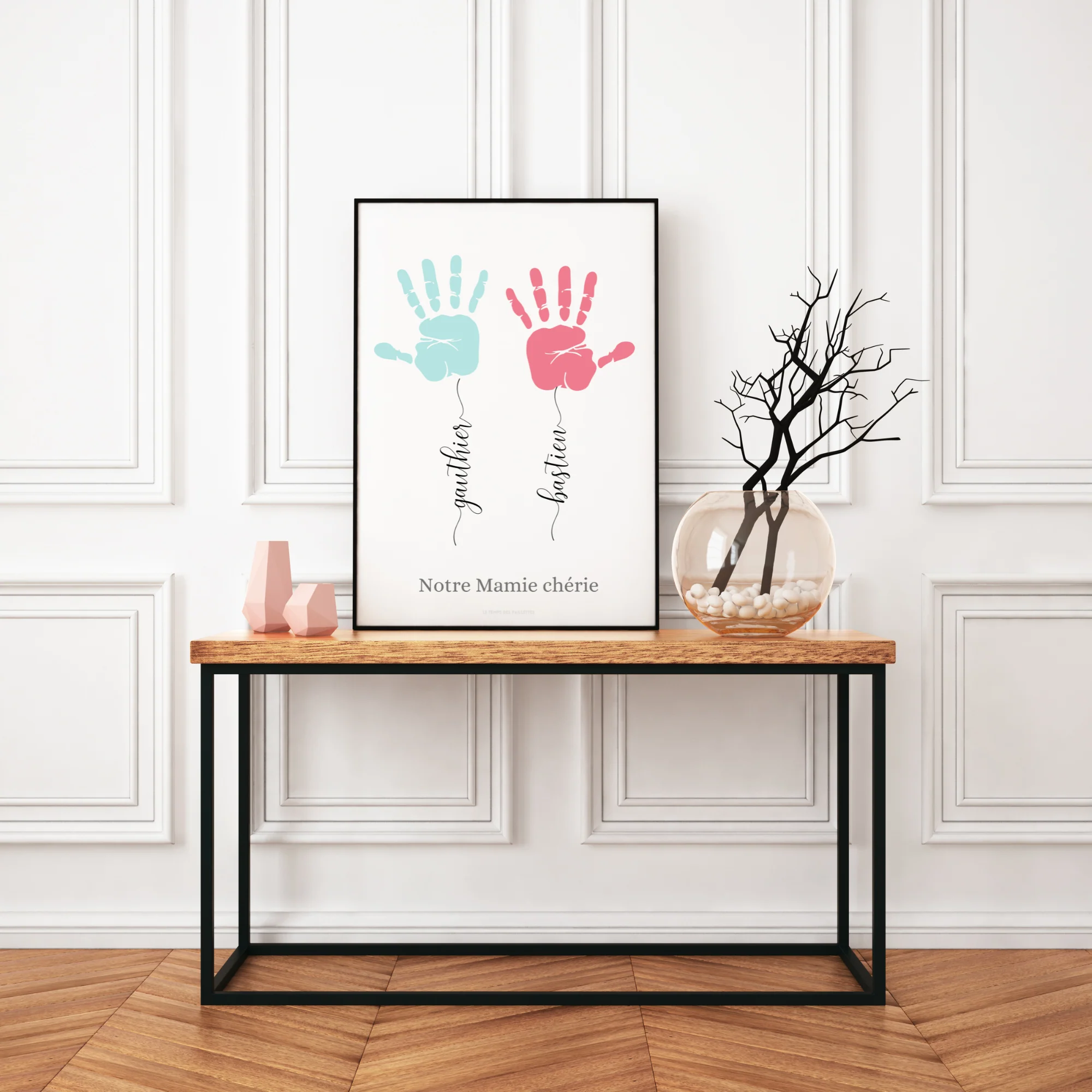 Affiche mamie personnalisée empreinte de mains et prénoms des petits enfants - fête des grands mères par Le Temps des Paillettes – Image 7