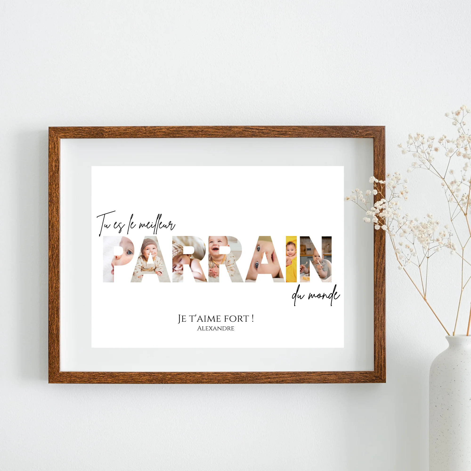 Affiche parrain personnalisée photos - cadeau personnalisé parrain par Le Temps des Paillettes