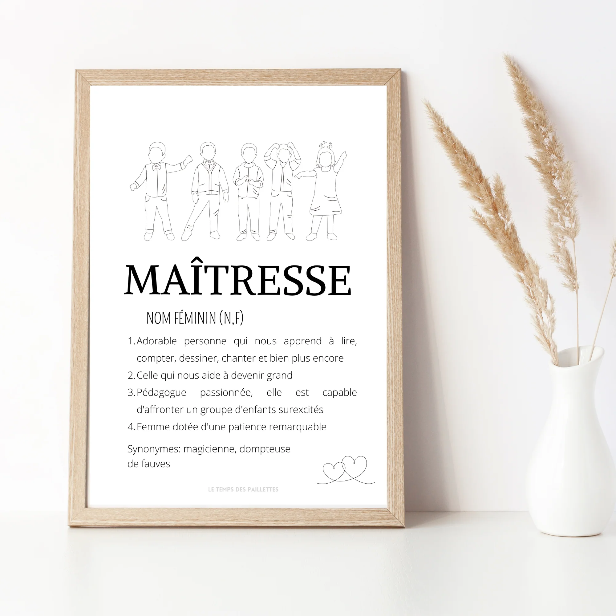 Affiche définition maitresse personnalisée - cadeau maitresse personnalisée - cadre maitresse par Le Temps des Paillettes – Image 6