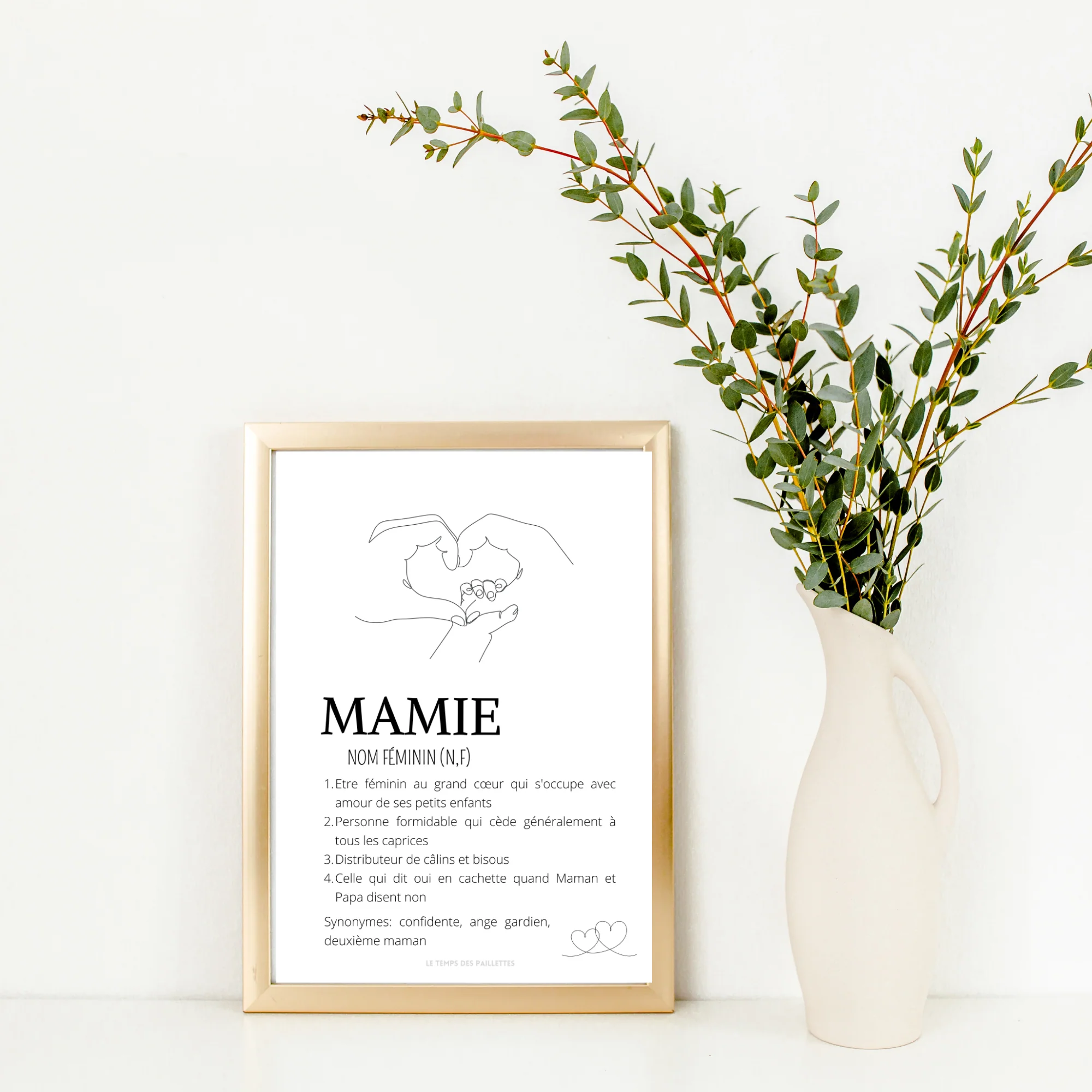 Affiche définition mamie personnalisée - Affiche mamie personnalisée - cadeau mamie personnalisée par Le Temps des Paillettes – Image 2