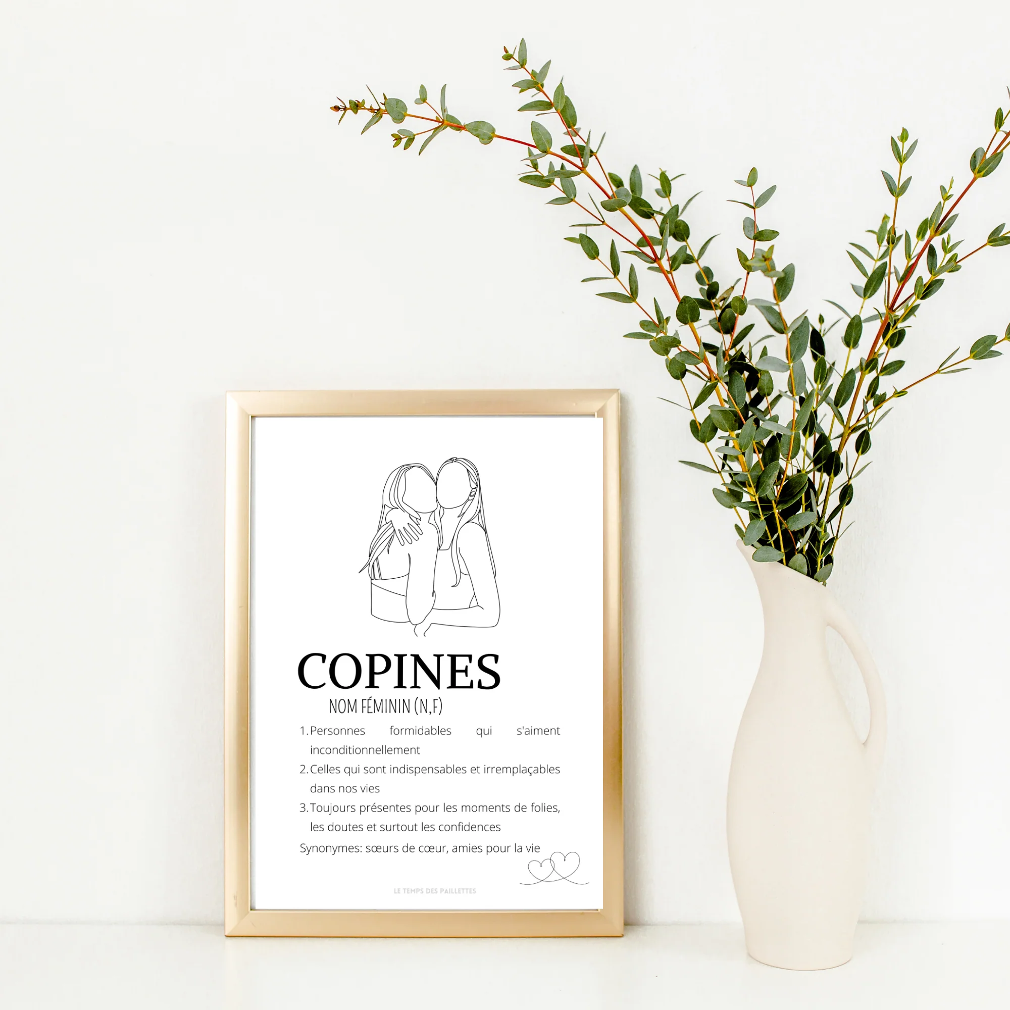 Affiche définition copines - cadeau pour meilleures amies - cadeau minimaliste BFF par Le Temps des Paillettes – Image 7