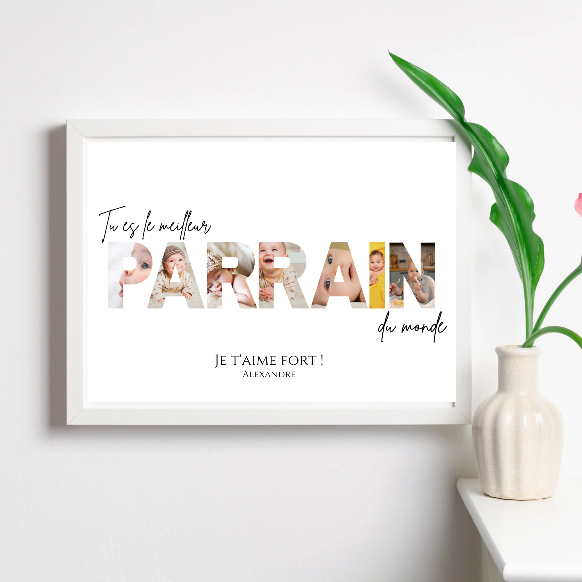 Affiche parrain personnalisée photos - cadeau personnalisé parrain par Le Temps des Paillettes – Image 2