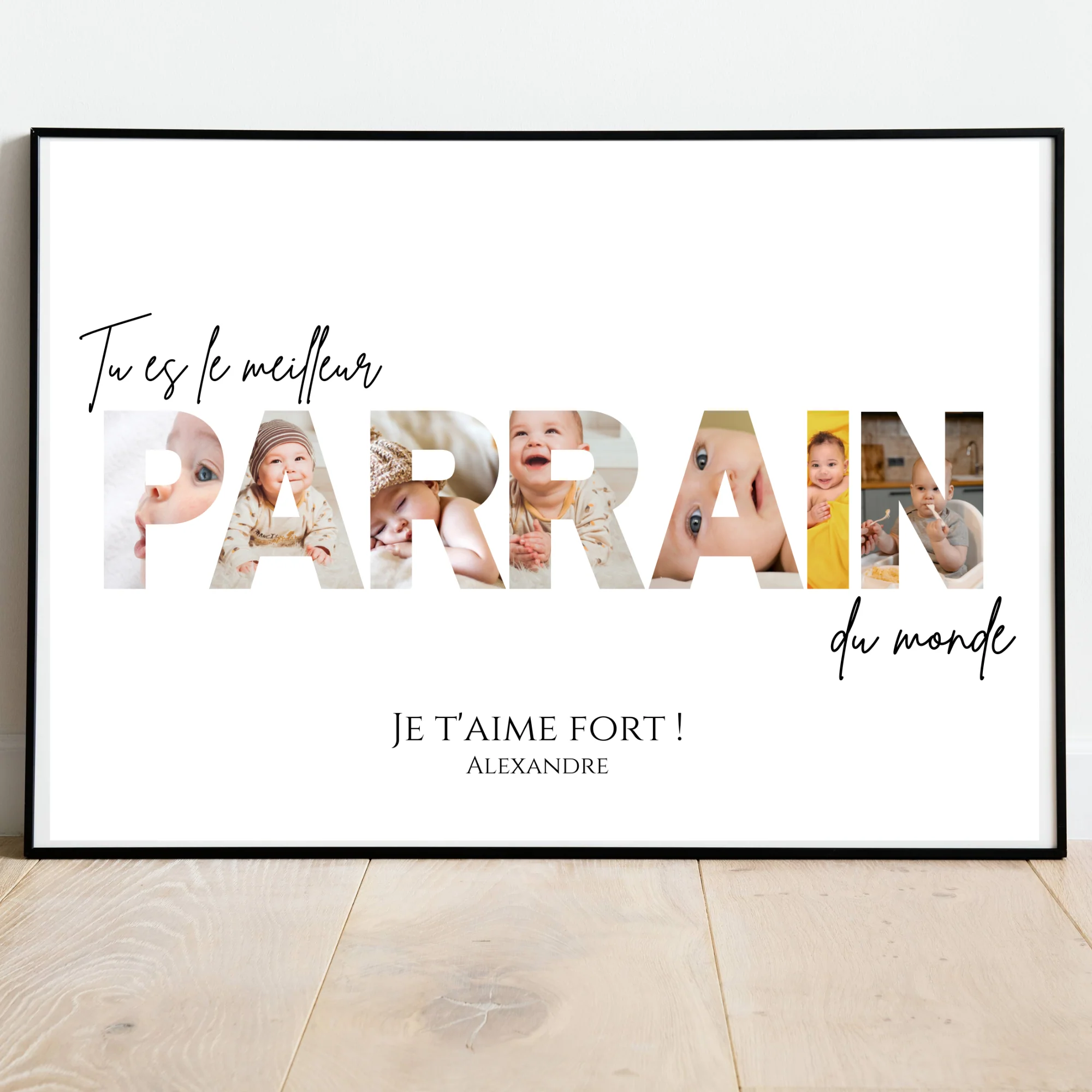 Affiche parrain personnalisée photos - cadeau personnalisé parrain par Le Temps des Paillettes – Image 3