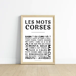 Affiche Le corse - Poster mots corses par Le Temps des Paillettes
