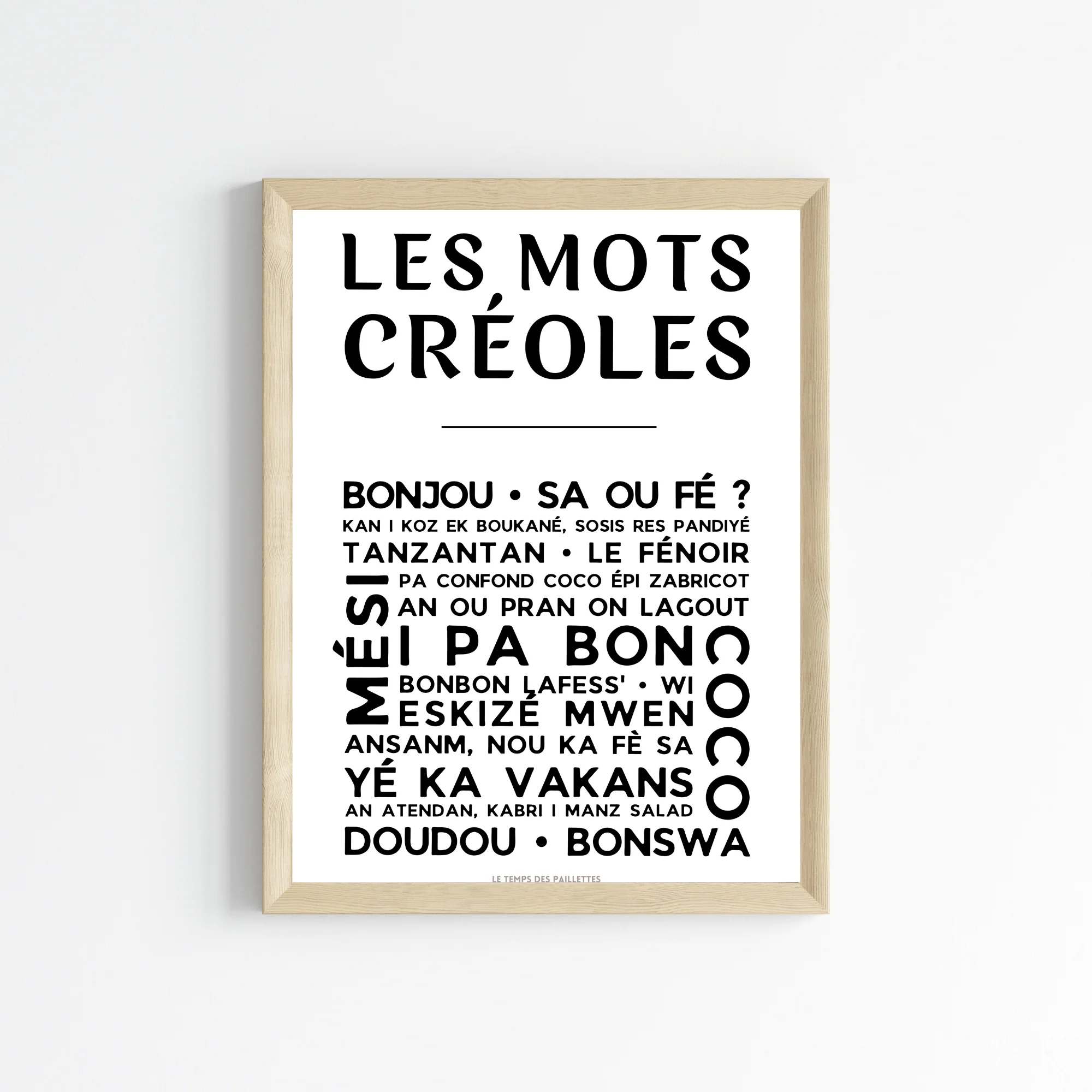 Affiche Le créole - Poster mots créoles par Le Temps des Paillettes – Image 2