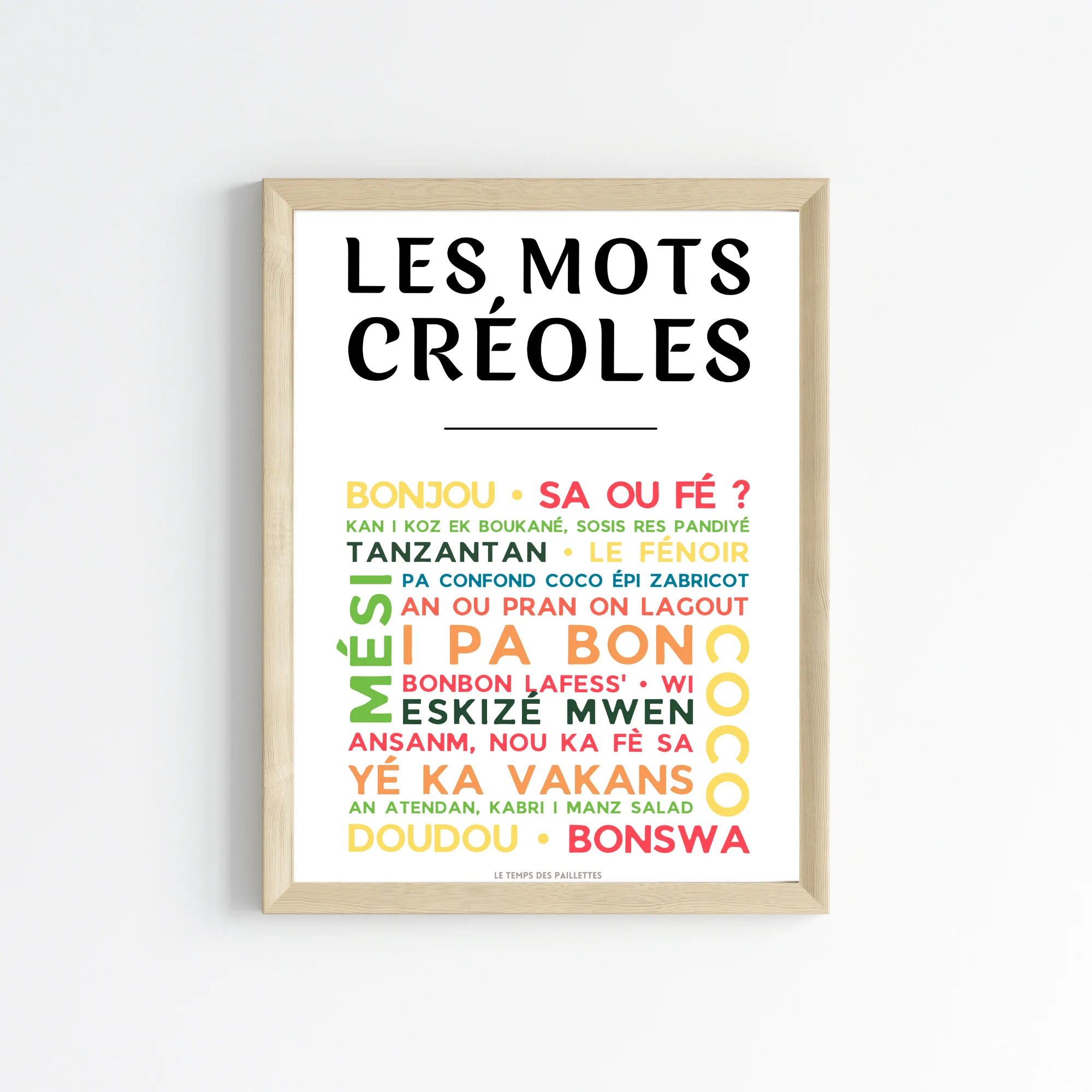 Affiche Le créole - Poster mots créoles par Le Temps des Paillettes – Image 4