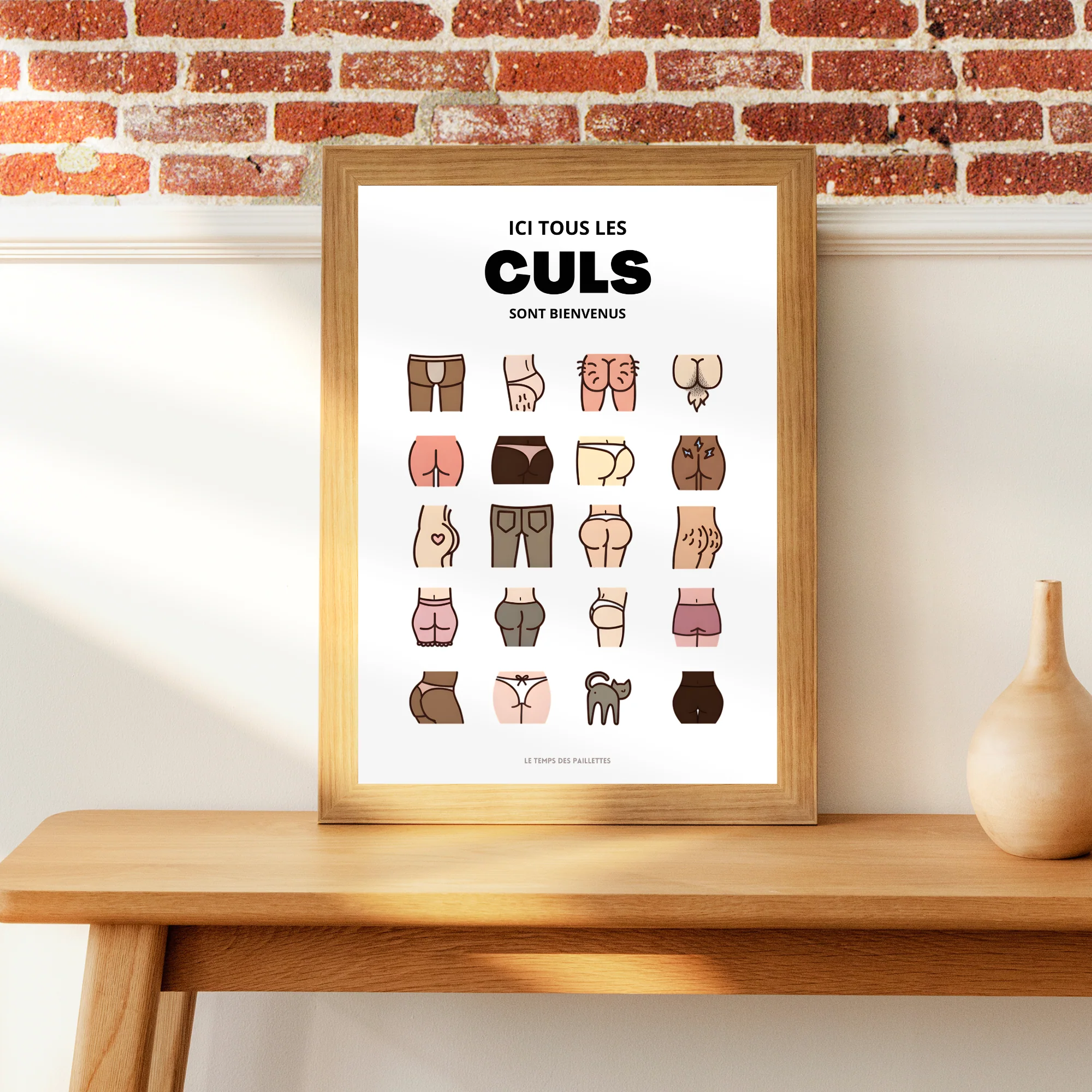Affiche humour WC - affiche ici tous les culs sont bienvenus version couleurs – Image 5