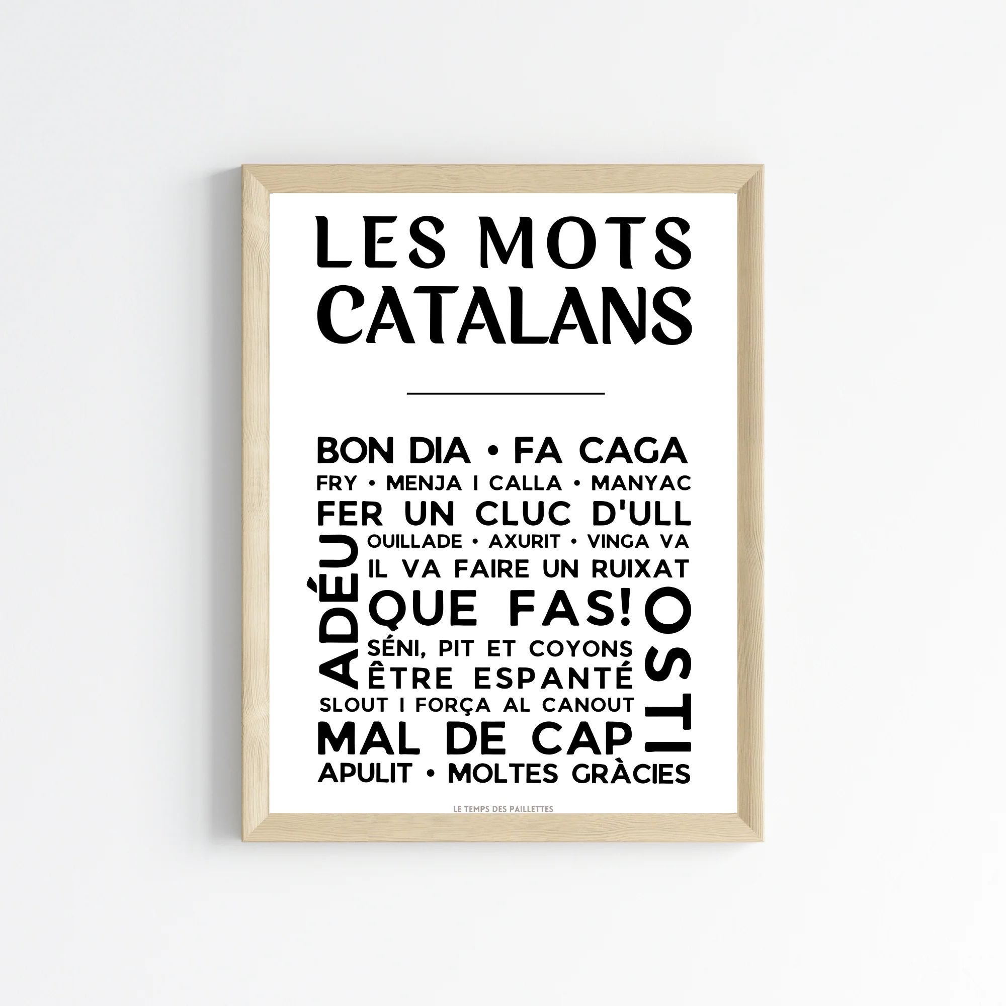 Affiche Le catalan - Poster mots catalans par Le Temps des Paillettes – Image 5