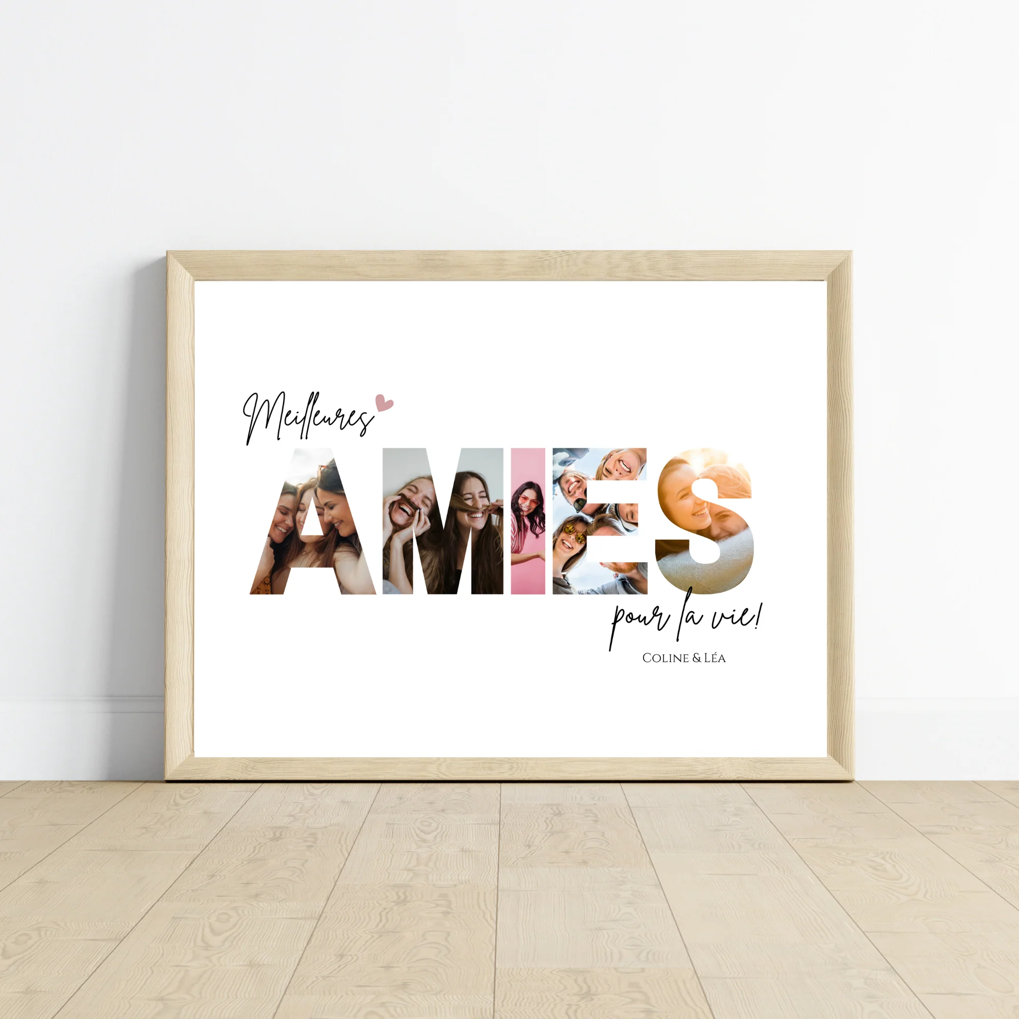 Affiche amies personnalisée photos - cadeau personnalisée BFF Meilleures amies