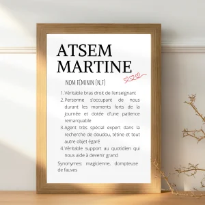 Affiche définition ATSEM personnalisée - cadeau ATSEM personnalisée - cadre ATSEM par Le Temps des Paillettes