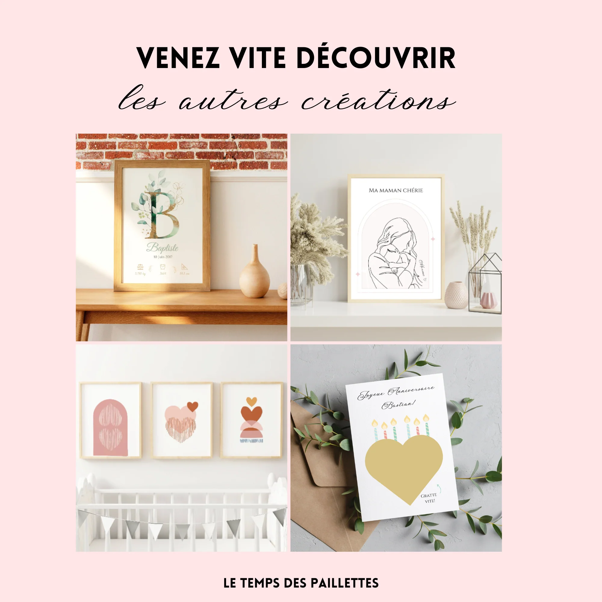 Affiche d'anniversaire personnalisée pour fille - Thème Fleurs Roses – Image 6