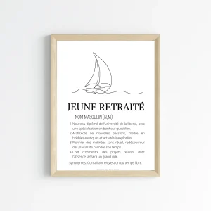 Affiche définition jeune retraité - cadeau départ à la retraite - poster retraite
