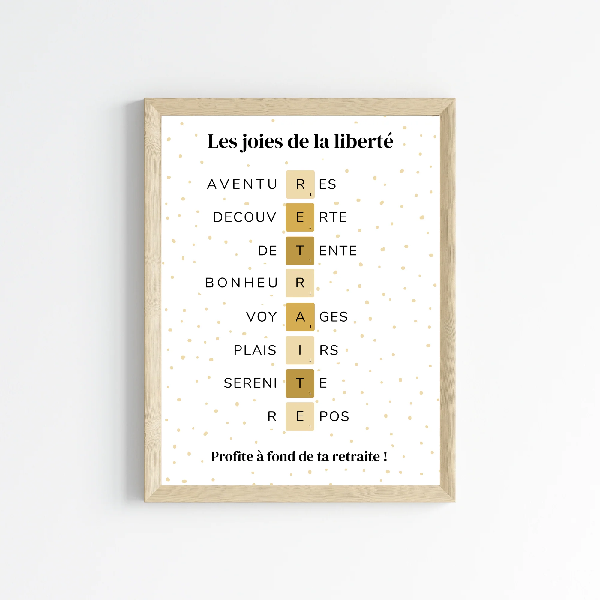 Affiche cadeau départ à la retraite - poster retraite scrabble à imprimer par Le Temps des Paillettes – Image 2