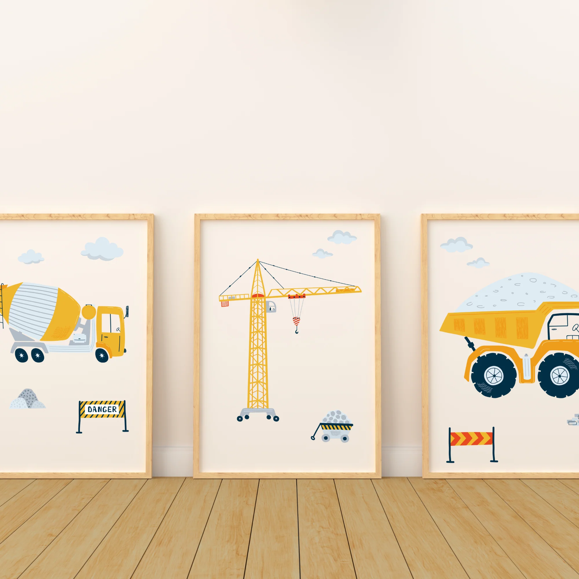 Set 3 affiches Chantier engin camion pelleteuse pour déco chambre enfant par Le Temps des Paillettes – Image 5