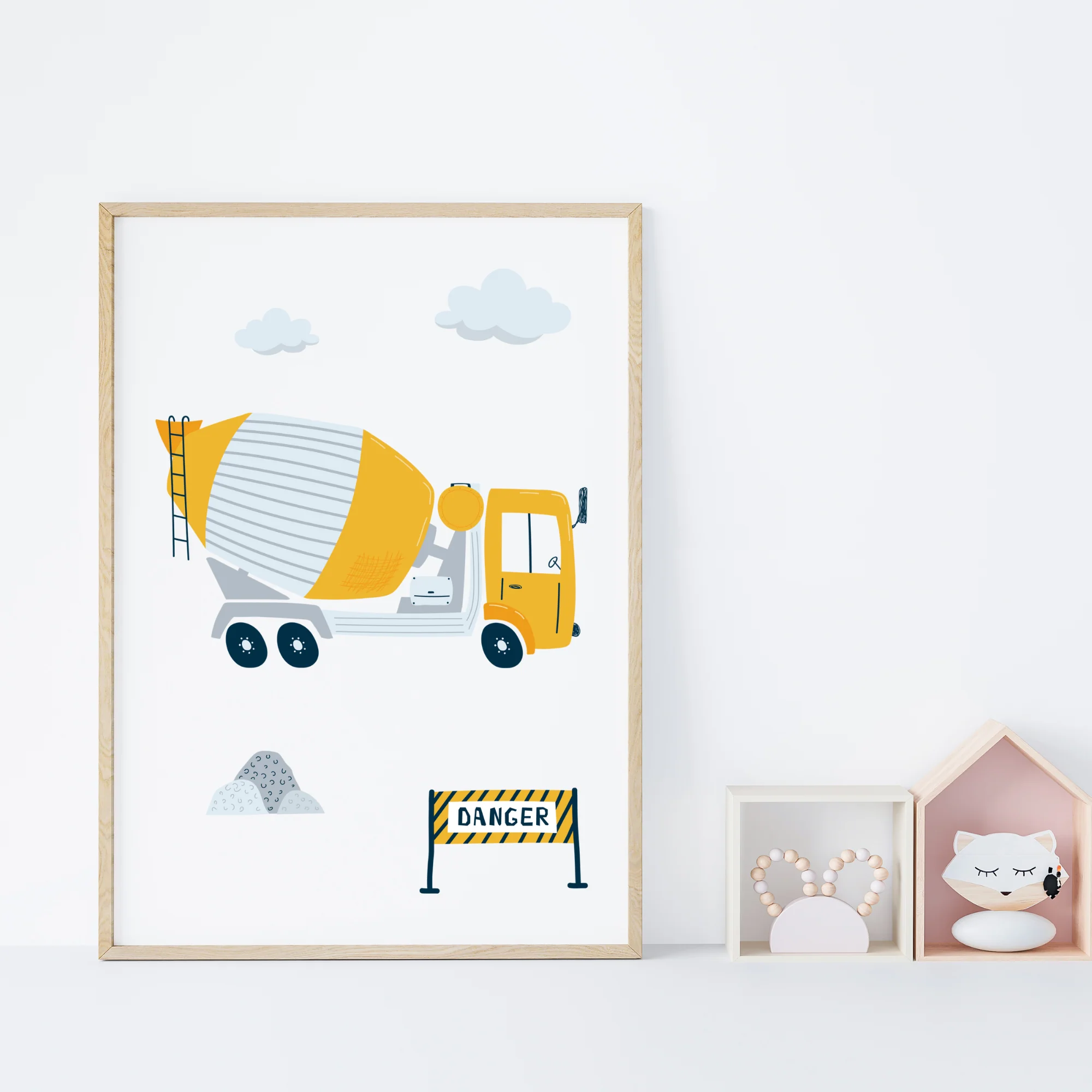Set 3 affiches Chantier engin camion pelleteuse pour déco chambre enfant par Le Temps des Paillettes – Image 4