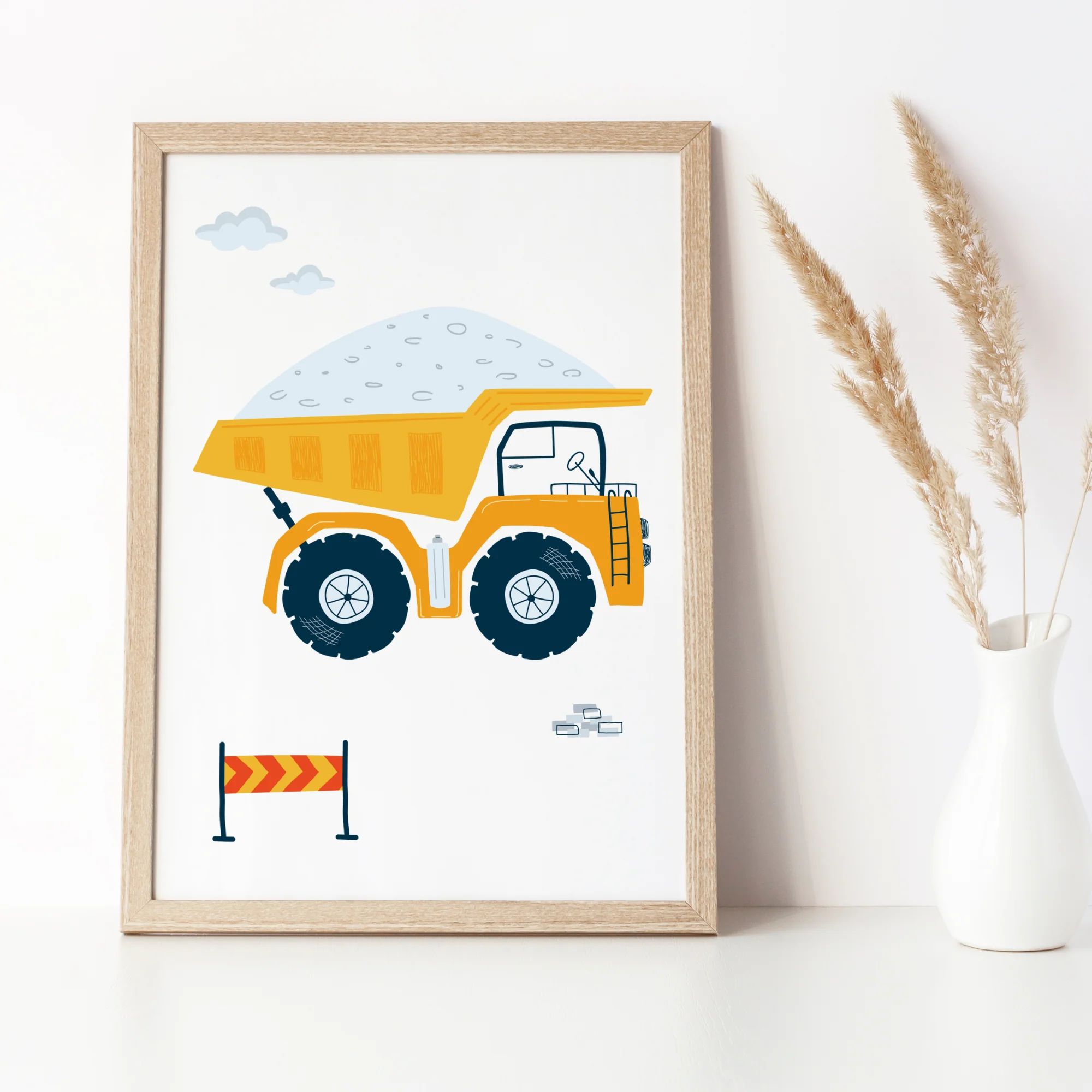 Set 3 affiches Chantier engin camion pelleteuse pour déco chambre enfant par Le Temps des Paillettes – Image 3
