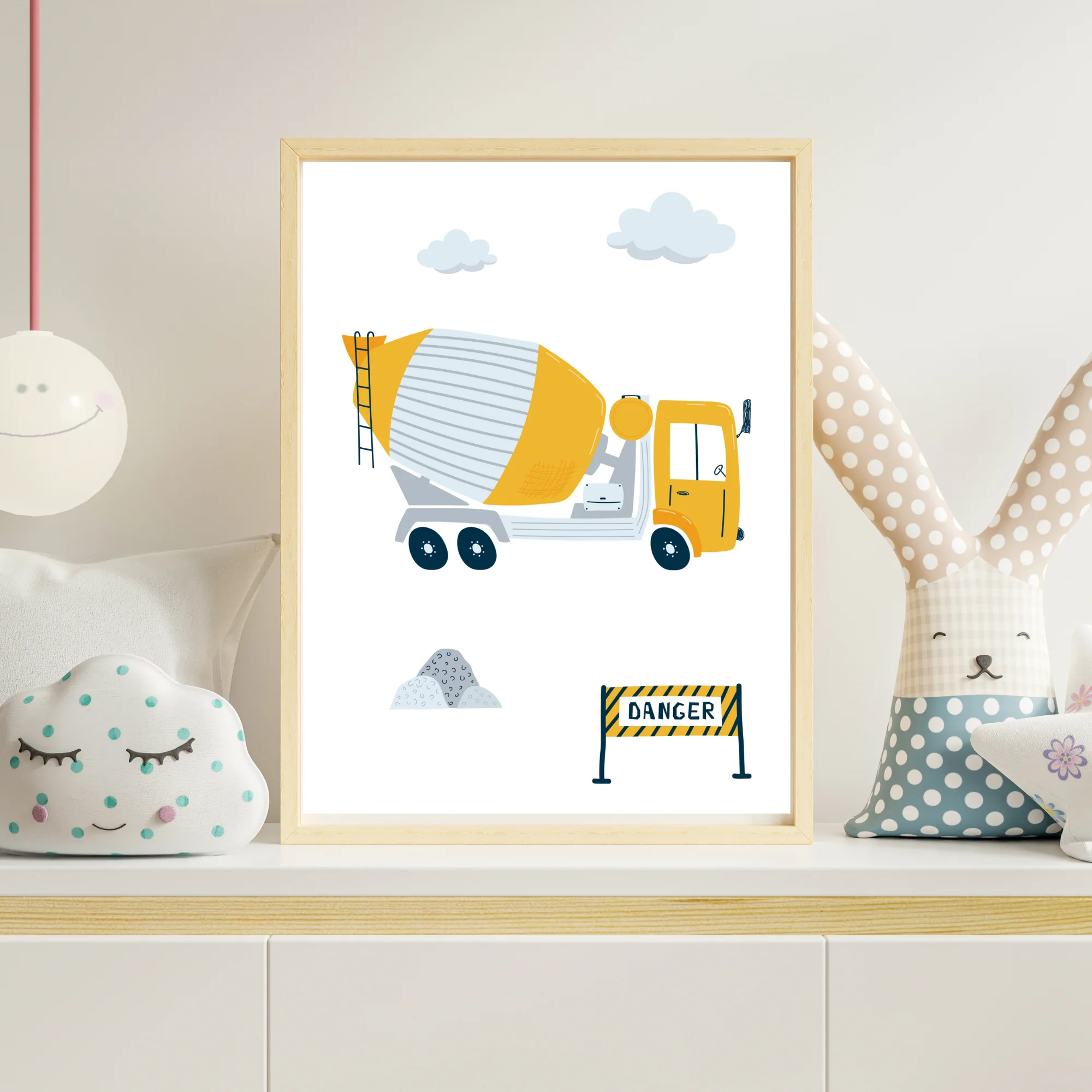 Set 3 affiches Chantier engin camion pelleteuse pour déco chambre enfant par Le Temps des Paillettes – Image 2
