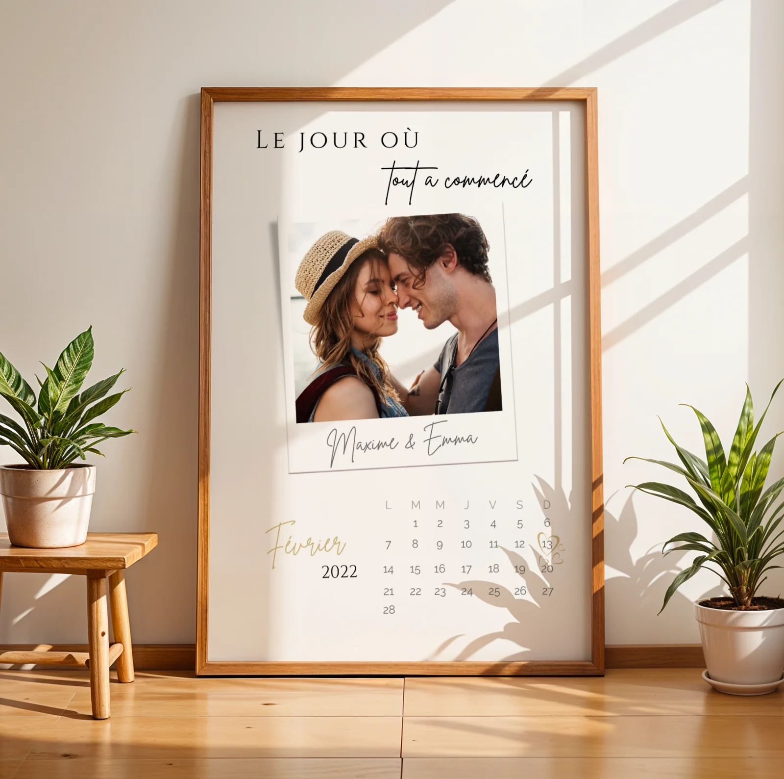 Le jour où tout a commencé - Affiche photo couple personnalisée avec date de rencontre – Image 7