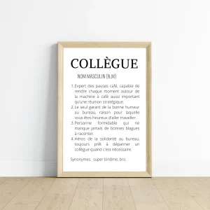 Affiche définition Collègue minimaliste