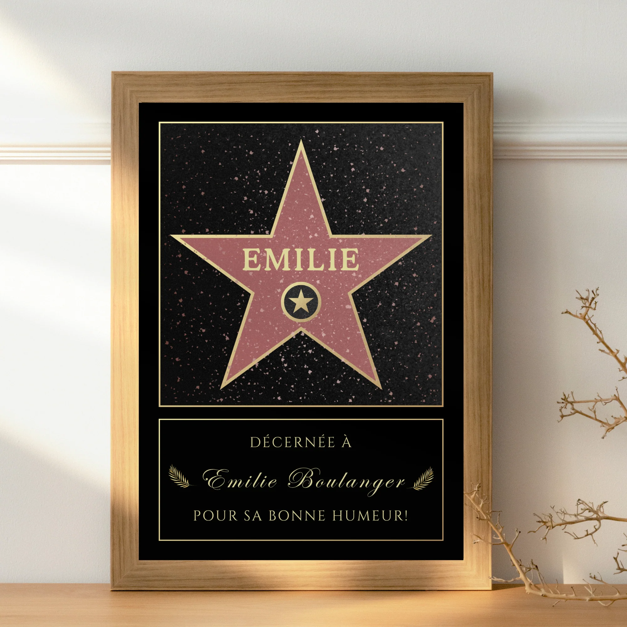 Affiche Etoile De Star Personnalisé - Message Personnalisable - Poster Hollywood Boulevard - Affiche personnalisé - Idée cadeau noel – Image 2