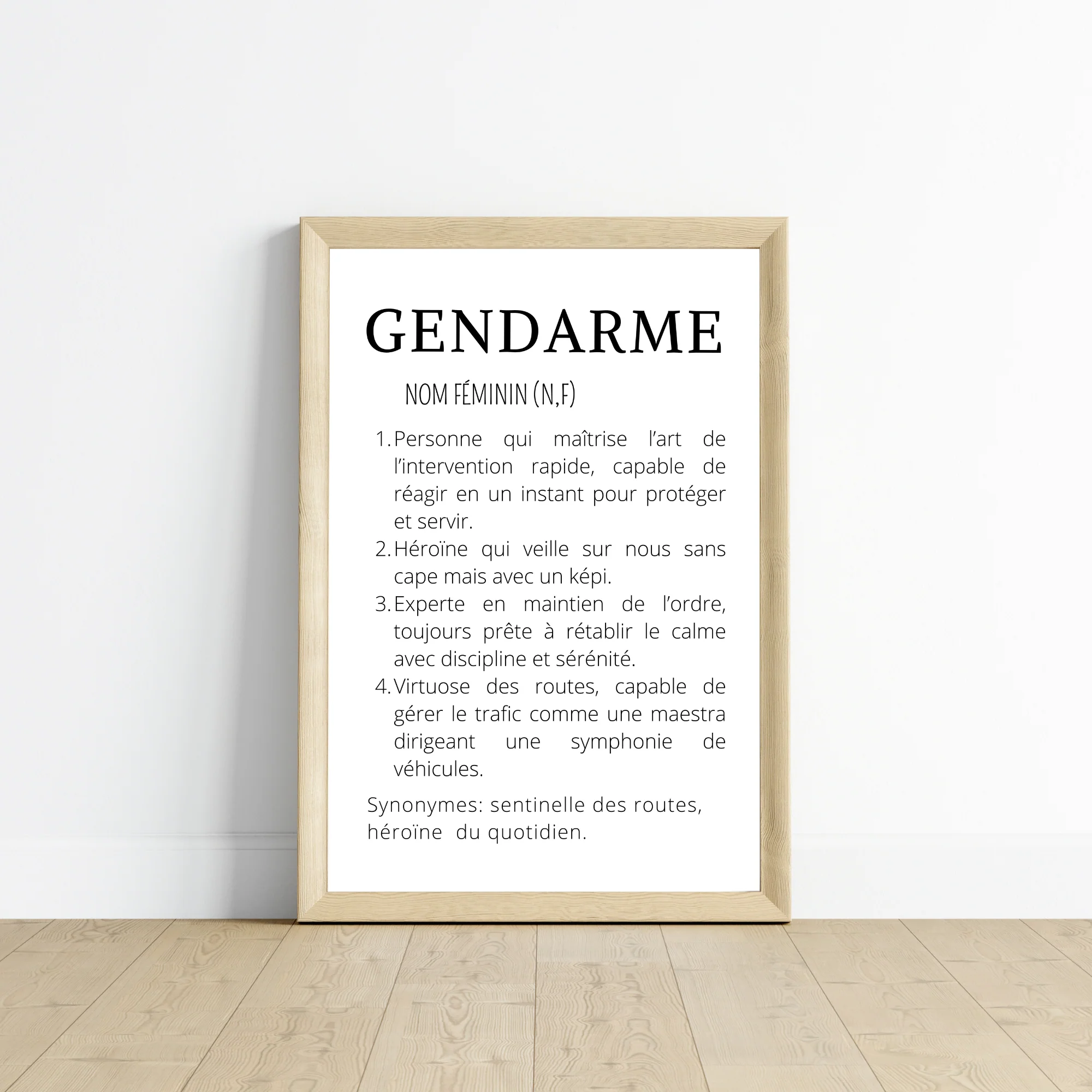 Affiche définition minimaliste Gendarme - Idée cadeau pour Gendarme – Image 2