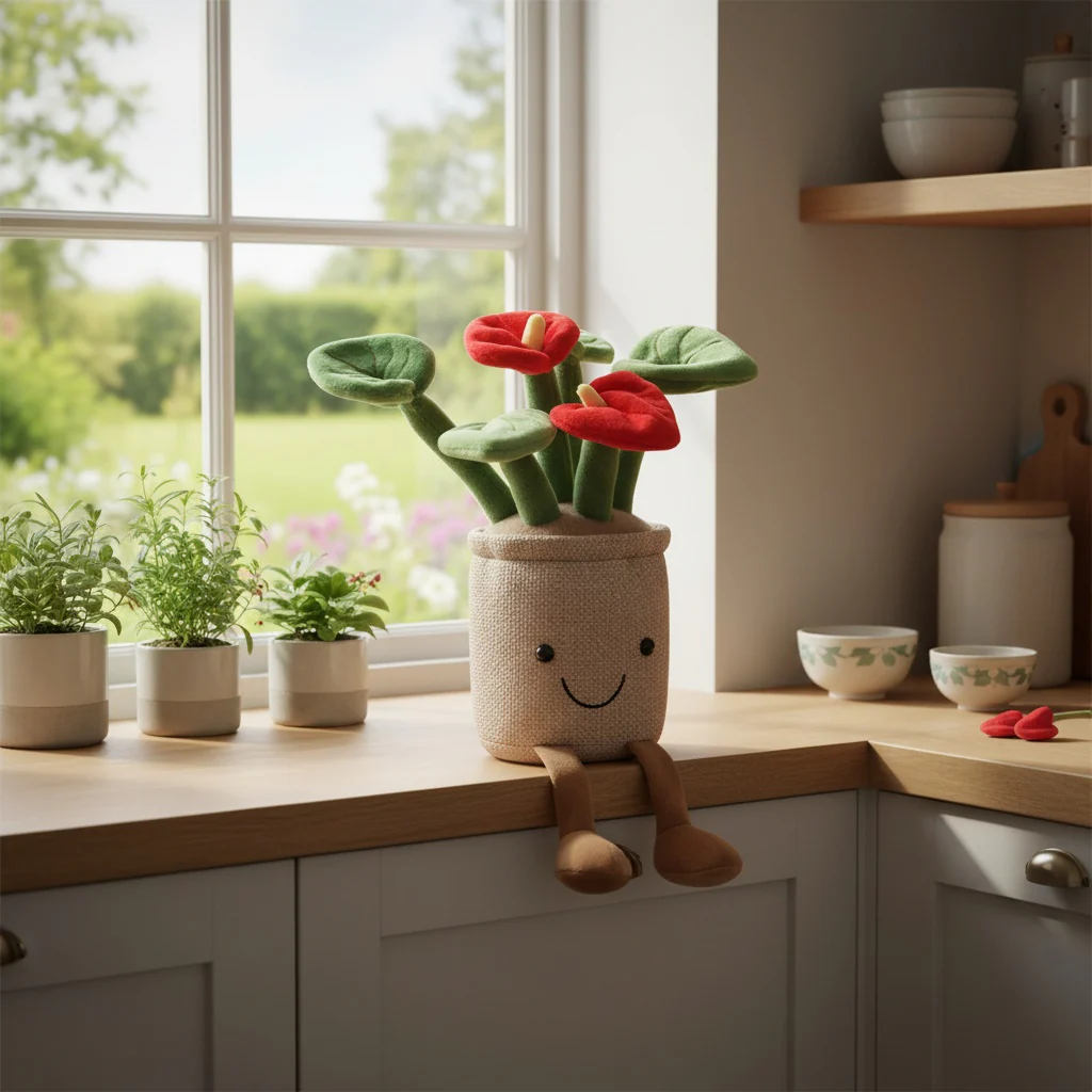 Peluche plante kawaii fleur de lune souriante – Image 3