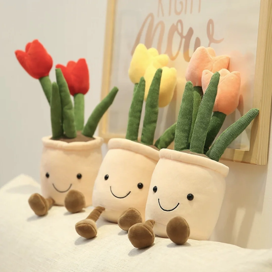 Peluche plante kawaii tulipes en pot – Image 5