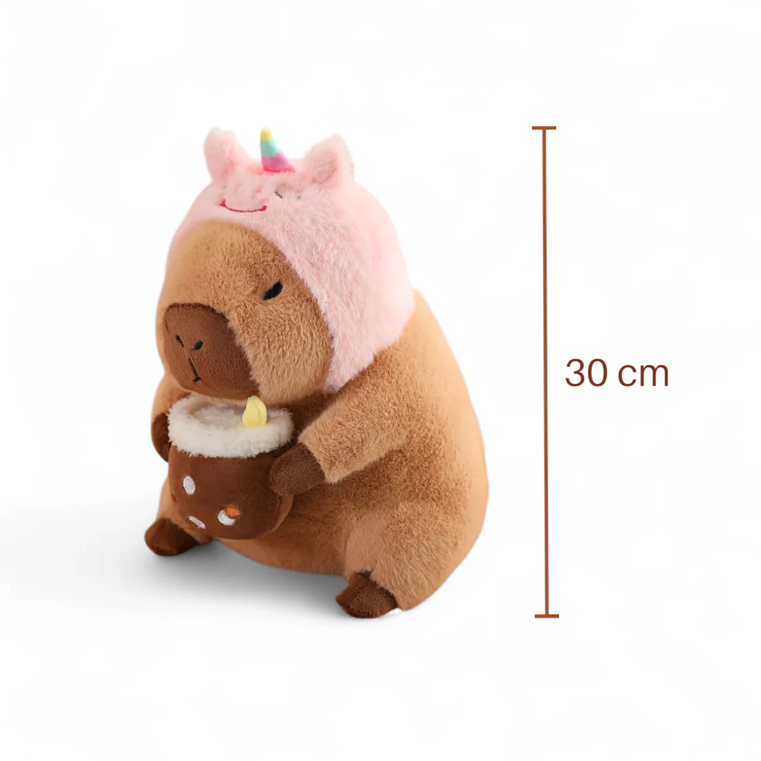 Peluche capybara avec boisson et bonnet rigolo – Image 6