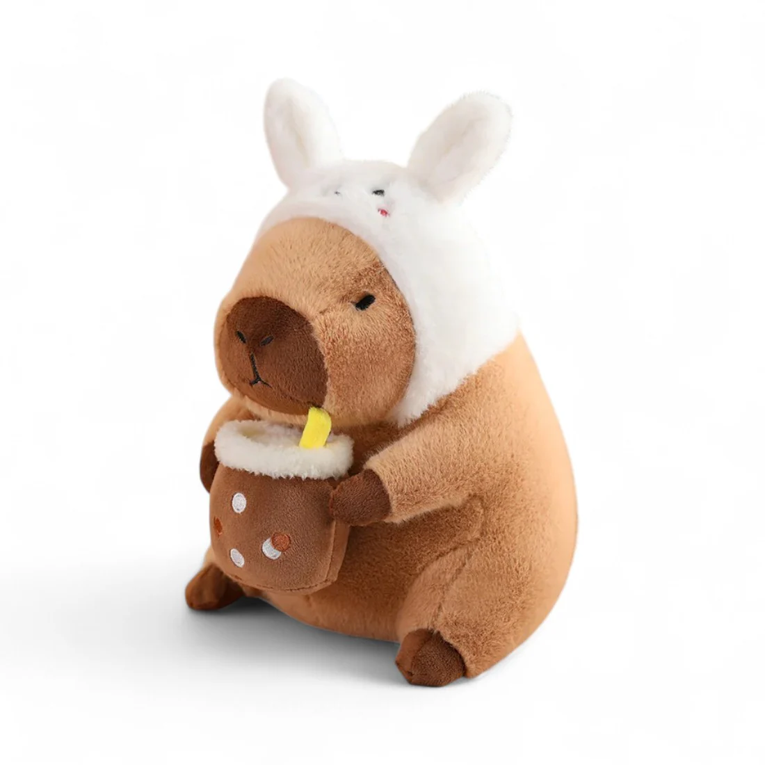 Peluche capybara avec boisson et bonnet rigolo – Image 8