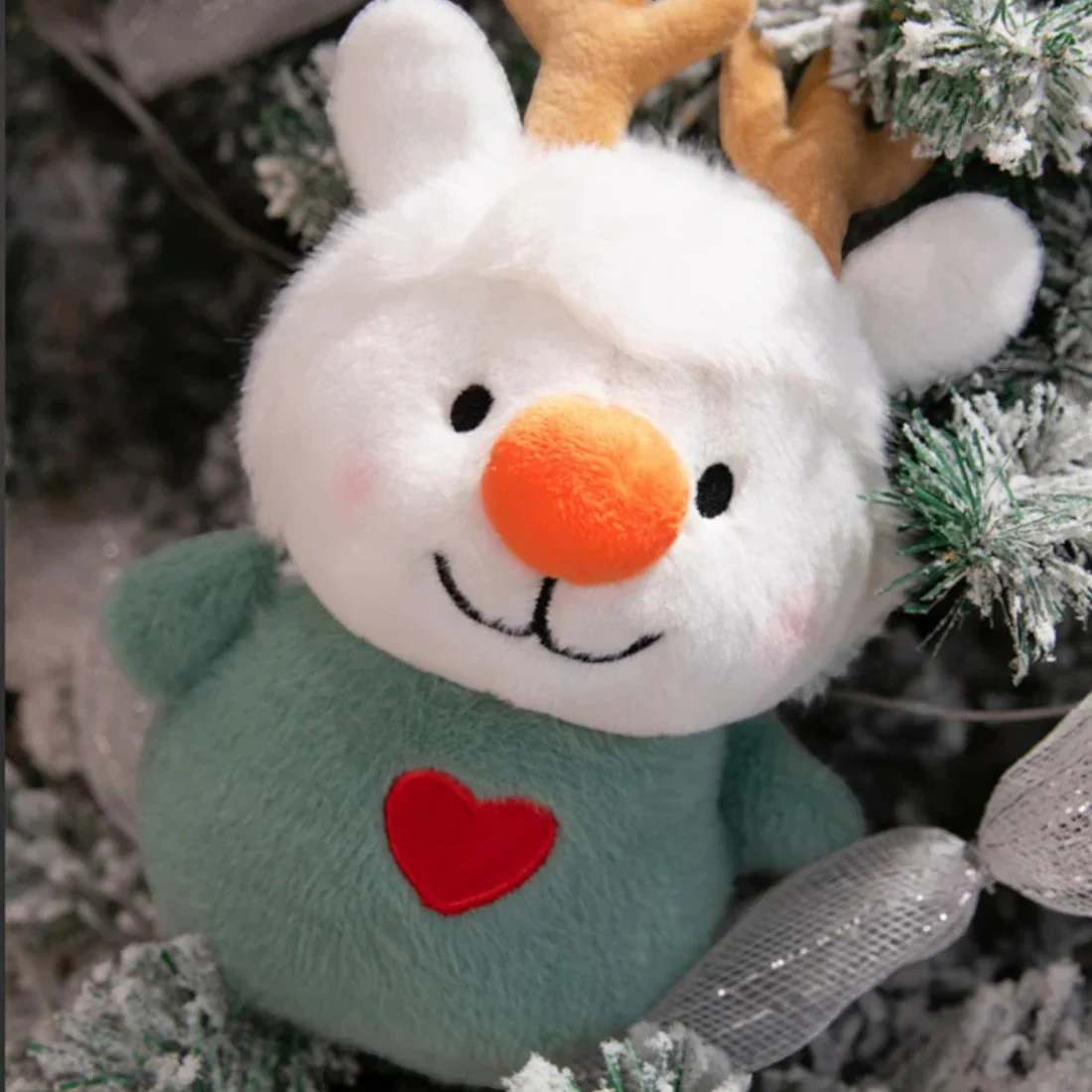 Peluche de noël duo rennes bonshommes de neige – Image 4
