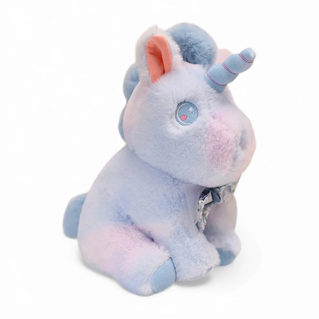 Peluche licorne pastel pour enfant avec nœud fleuri – Image 8