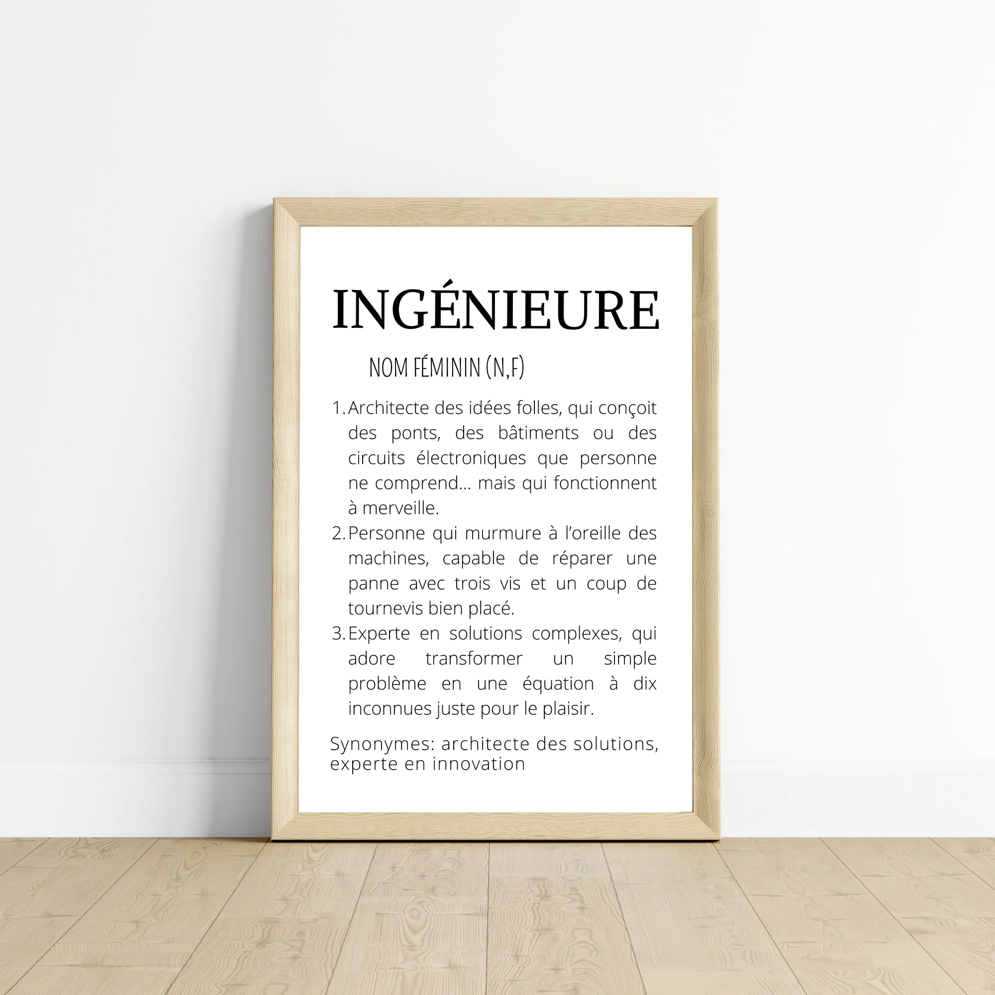 Affiche définition minimaliste Ingénieur - Idée cadeau pour Ingénieur – Image 3