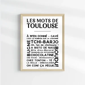 Affiche Les Mots de toulouse – Poster mots et expressions Occitanie
