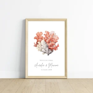 Affiche couple noces de corail - 11 ans de mariage