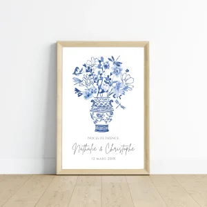 Affiche couple noces de faïence - 9 ans de mariage