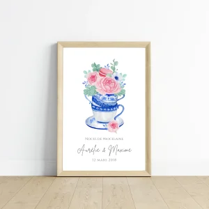 Affiche couple noces de porcelaine - 20 ans de mariage