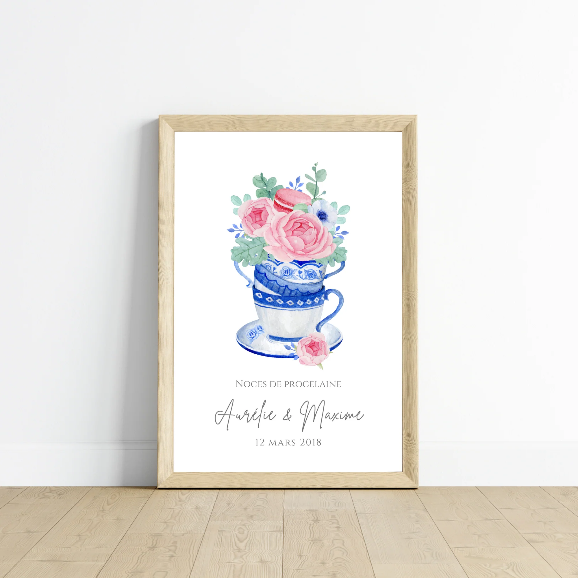 Affiche couple noces de porcelaine - 20 ans de mariage