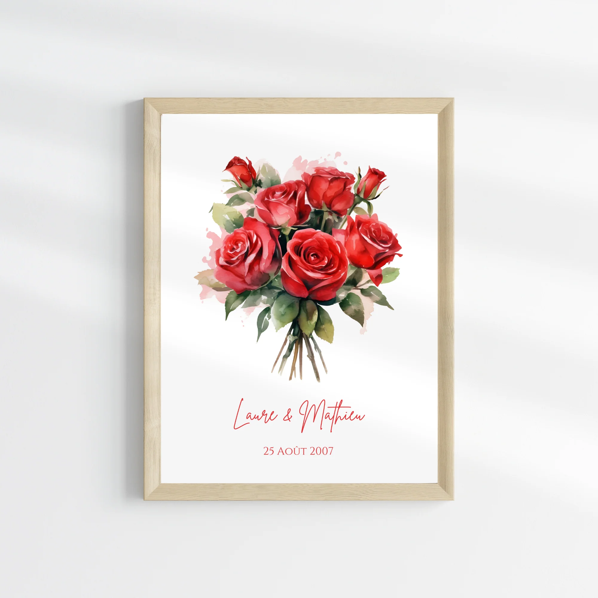 Affiche couple noce de rose - 17 ans de mariage - affiche anniversaire de mariage – Image 2