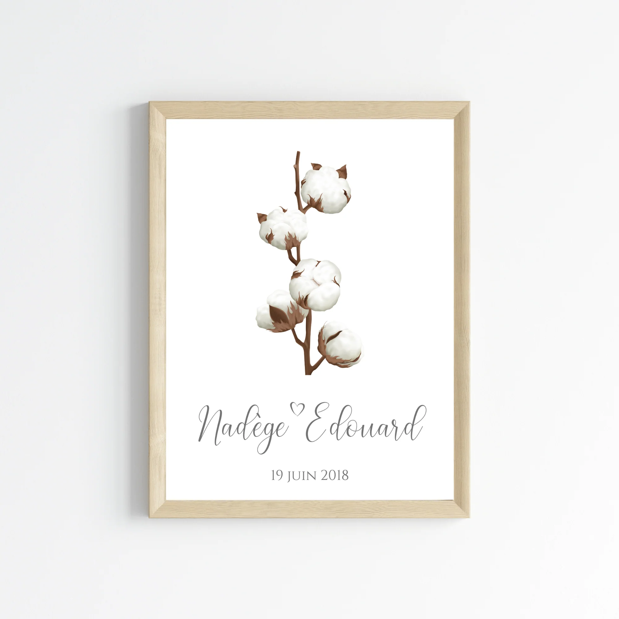 Affiche couple noce de coton - 1 an de mariage - affiche anniversaire de mariage par Le Temps des Paillettes – Image 2