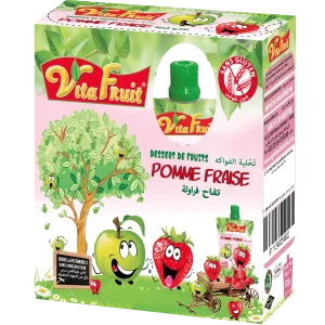 Vita Fruit DESSERT POCHES Pomme Fraise 4x80G