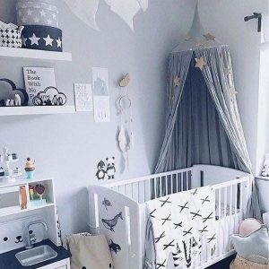 Ciel de Lit bébé Bleu Gris