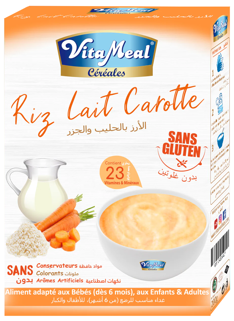 Vita Meal Céréales Riz Lait Carrote SANS GLUTEN