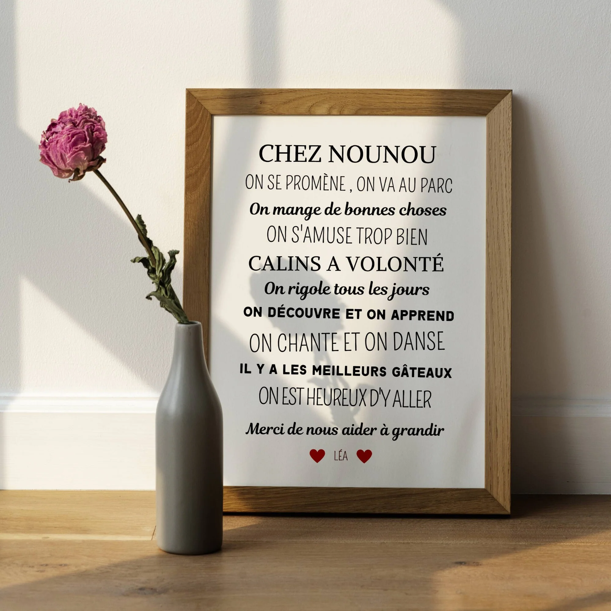 Affiche chez nounou personnalisé - Poster merci nounou - Cadeau personnalisé nounou par Le Temps des Paillettes – Image 4