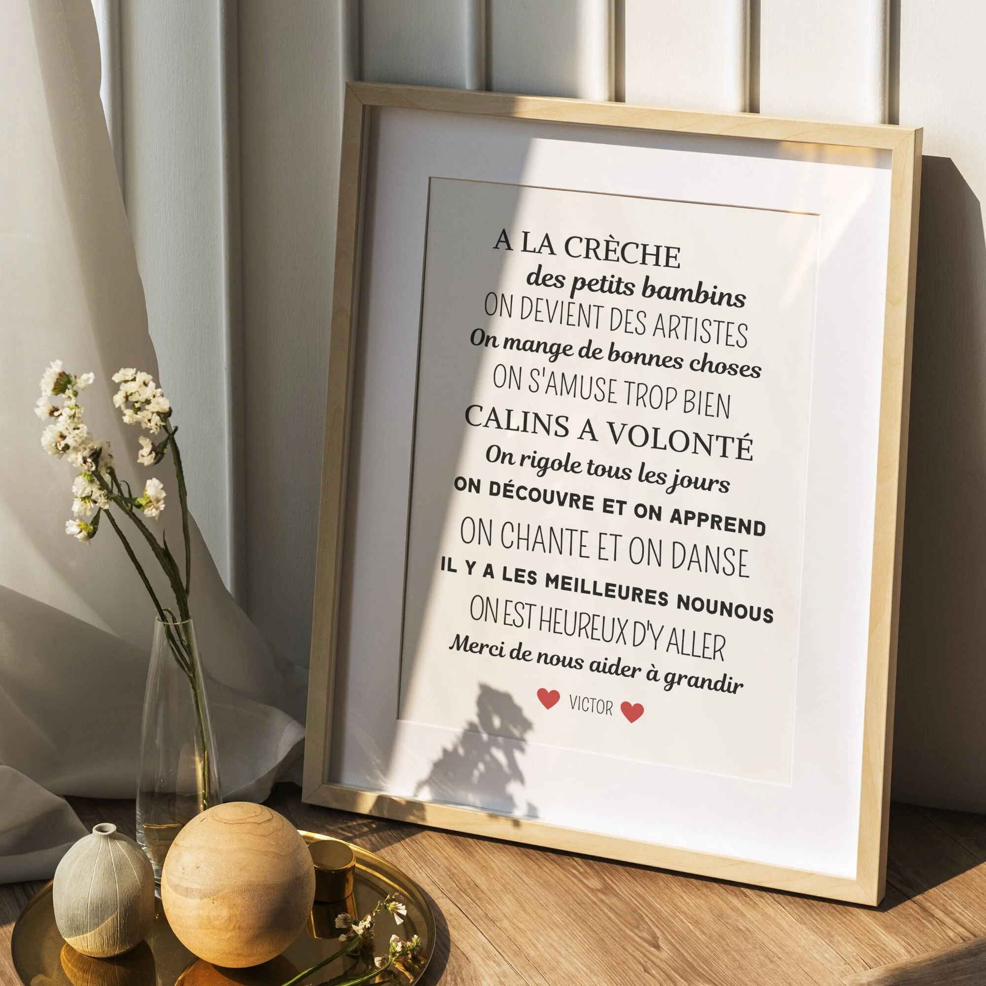 Affiche A la crèche - poster décoration crèche - Cadeau crèche - Merci crèche par Le Temps des Paillettes – Image 5
