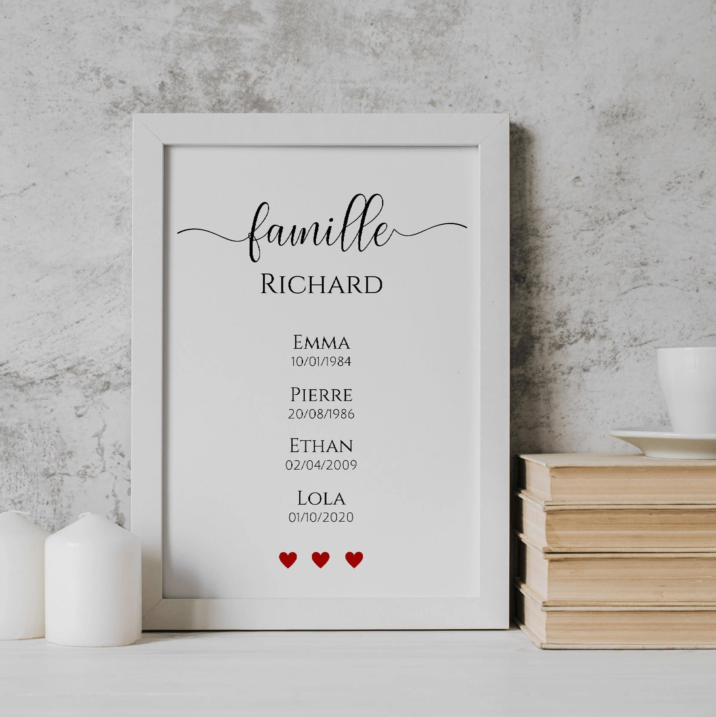 Affiche nom de famille personnalisé - Affiche famille personnalisée - Poster portrait de famille par Le Temps des Paillettes – Image 8