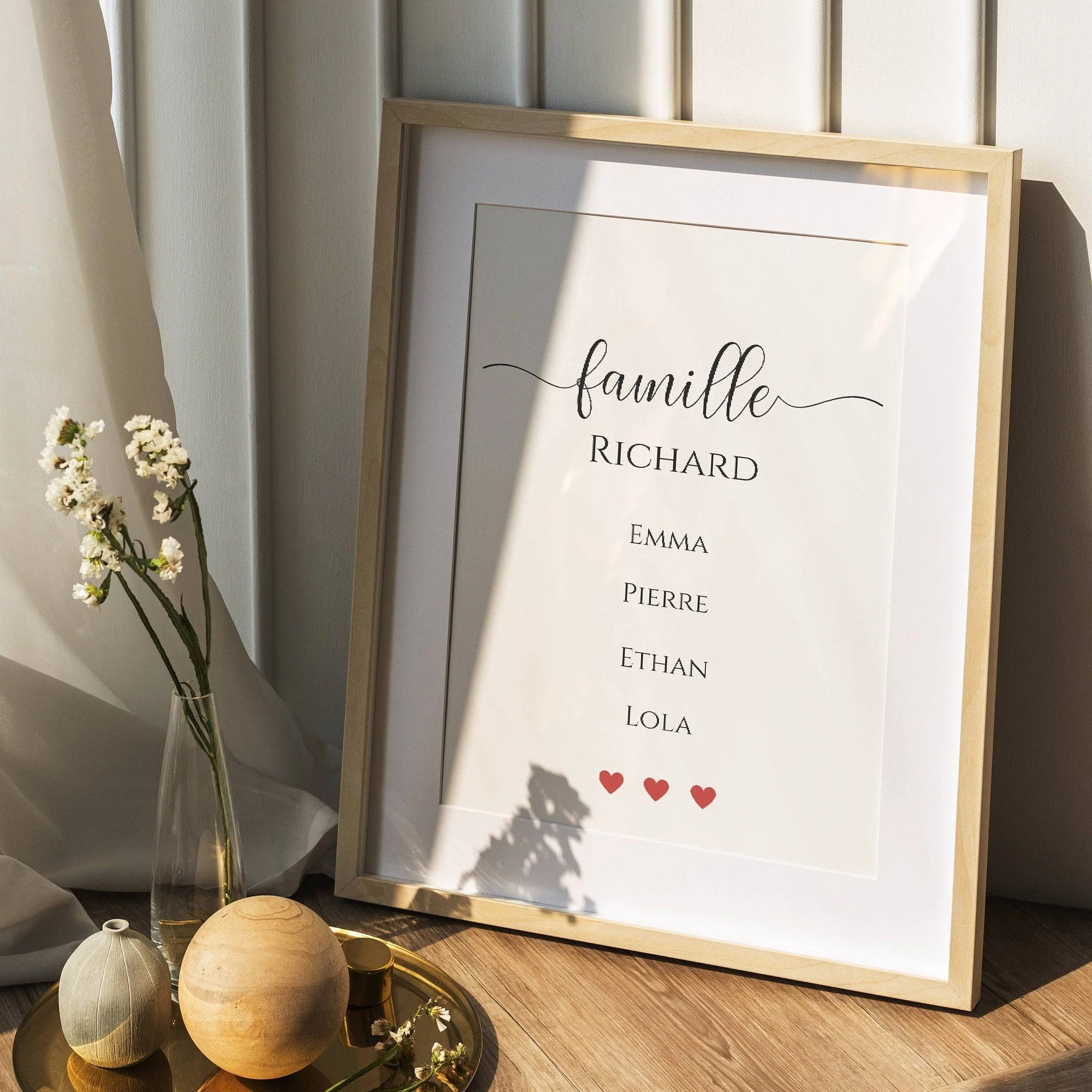 Affiche nom de famille personnalisé - Affiche famille personnalisée - Poster portrait de famille par Le Temps des Paillettes – Image 9