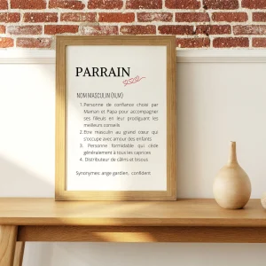 Affiche définition parrain - demande parrain - cadeau personnalisé parrain par Le Temps des Paillettes