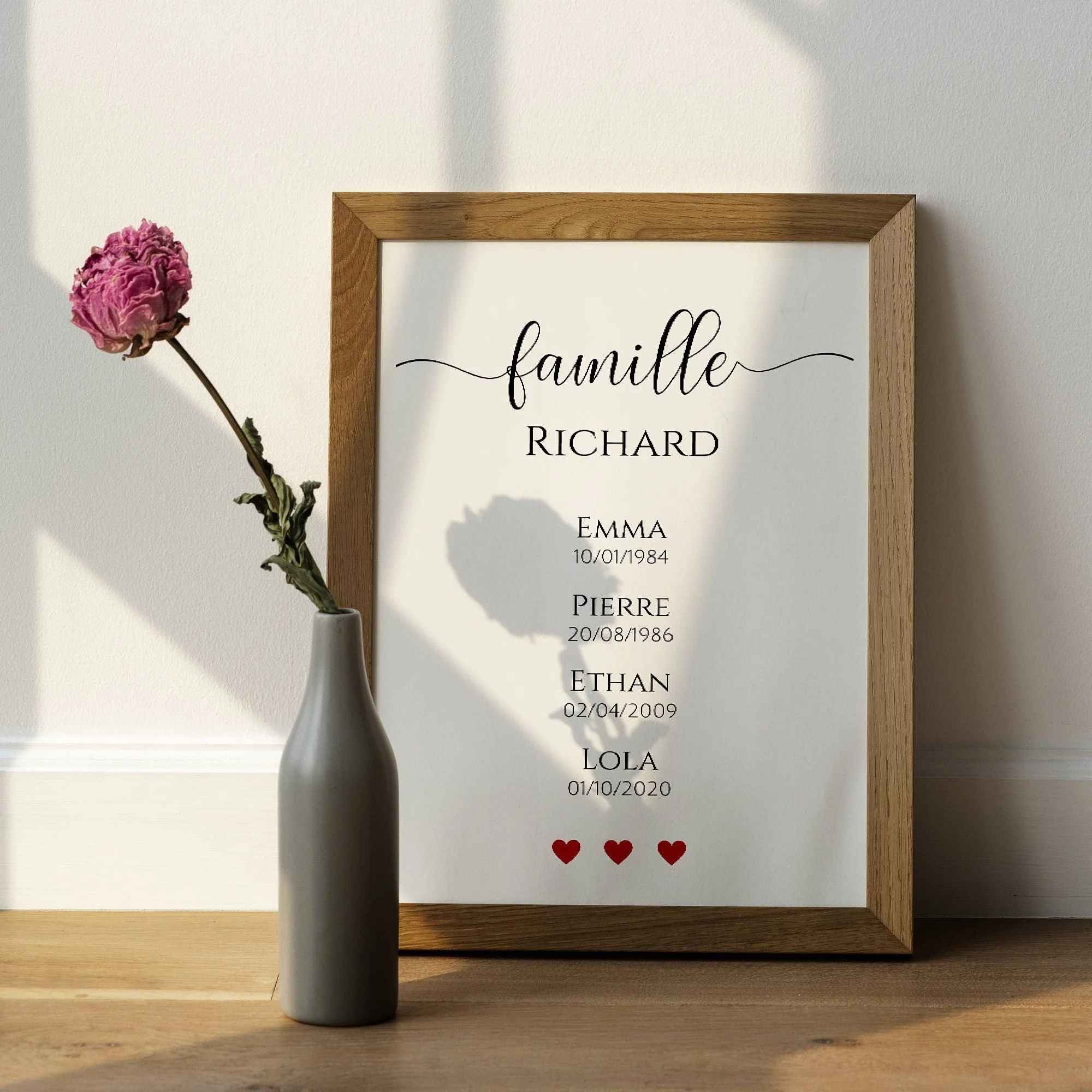 Affiche nom de famille personnalisé - Affiche famille personnalisée - Poster portrait de famille par Le Temps des Paillettes – Image 3