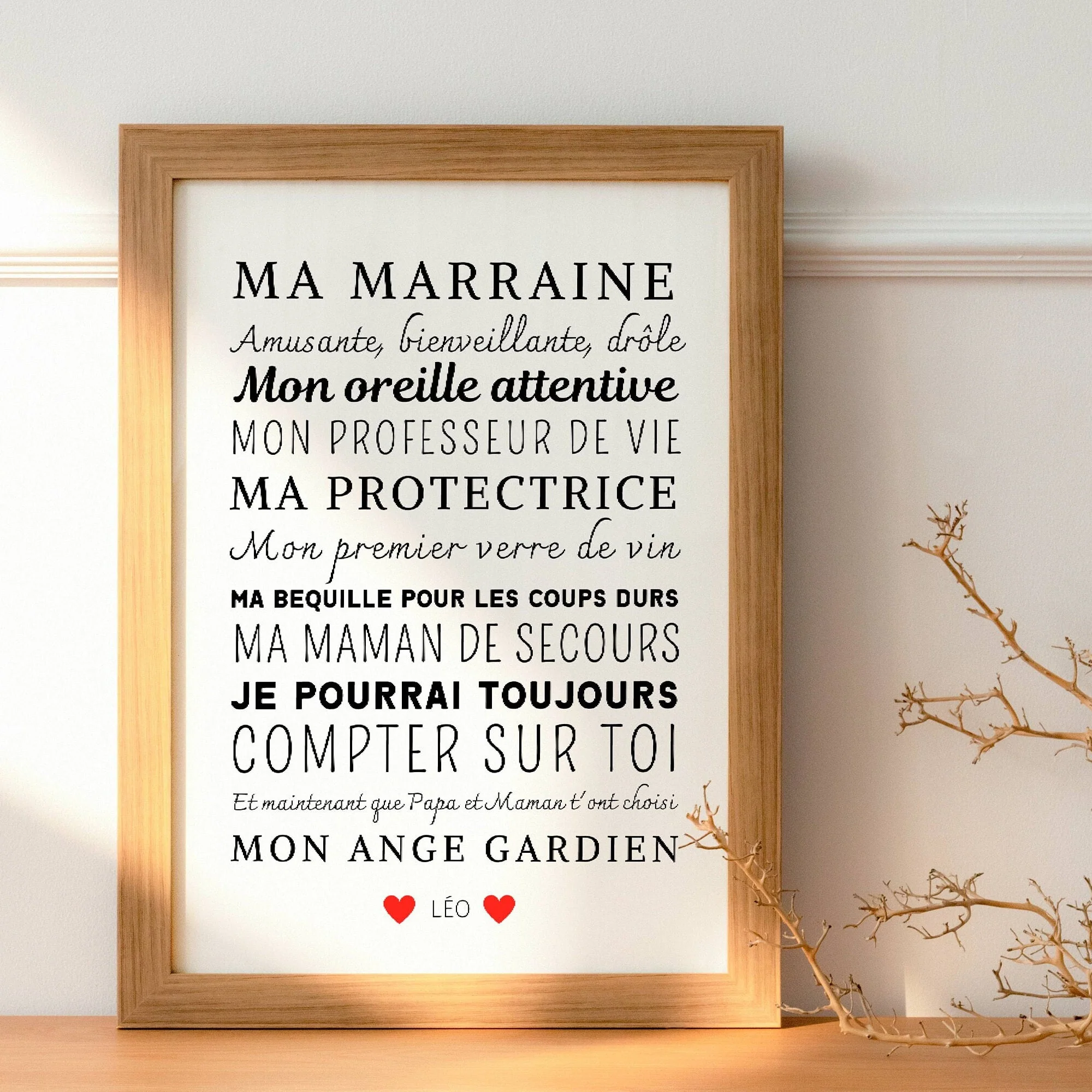 Affiche Personnalisée pour Marraine - Cadeau Unique - Le temps des paillettes – Image 3